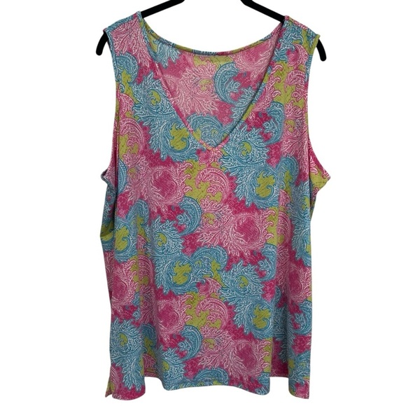 Belle by Kim Gravel Relaxed Pink and Blue Tank Top - Picture 2 of 9